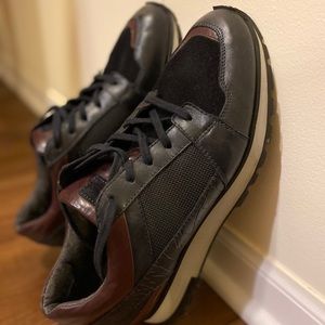 Santoni men’s leather and suede sneakers size 10